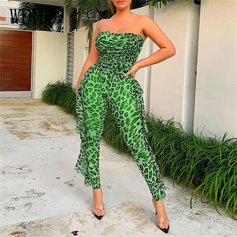 KEXU Streetwear Jumpsuits Leopard Print Patchwork Mesh See Through Off Shoulder Breast Wrap Package Hip Nightclub Overalls
KEXU Streetwear Jumpsuits Leopard Print Patchwork Mesh See Through Off Shoulder Breast Wrap Package Hip Nightclub Overalls