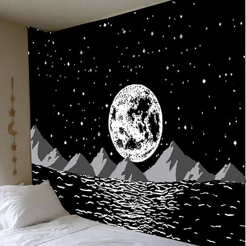 Night Moon Tapestry Black Starry Wall Hanging tapiz mandala tapestries bohimian
Night Moon Tapestry Black Starry Wall Hanging tapiz mandala tapestries bohimian
