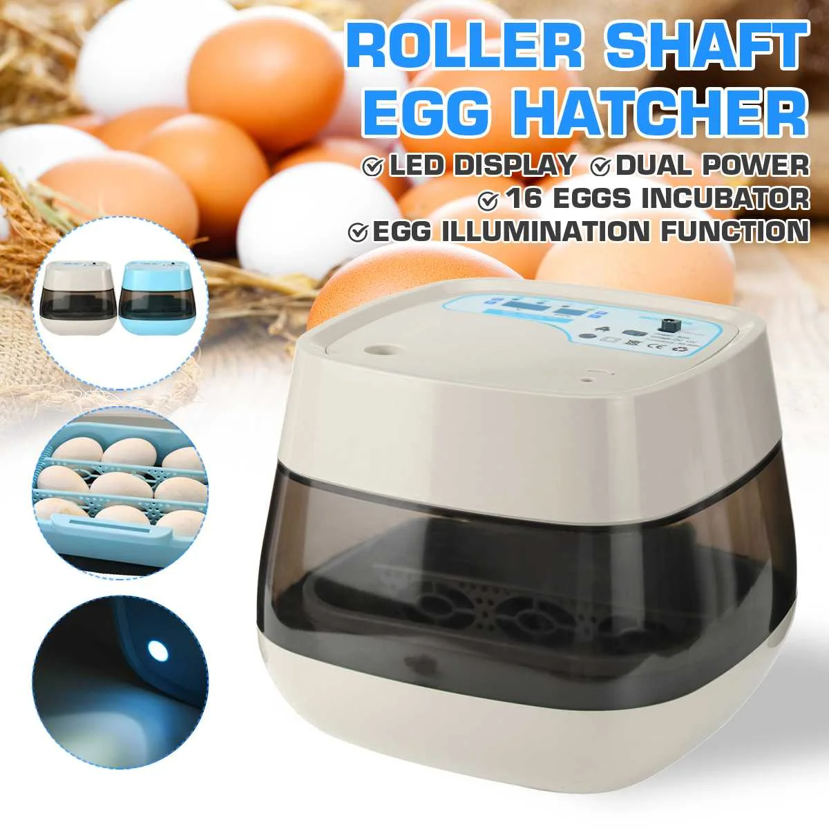 Meigar 16 Eggs Fully Automatic Incubator Chicken Incubator with Photo Function LED Lighting Automatic Egg Turning Egg Hatcher
Meigar 16 Eggs Fully Automatic Incubator Chicken Incubator with Photo Function LED Lighting Automatic Egg Turning Egg Hatcher