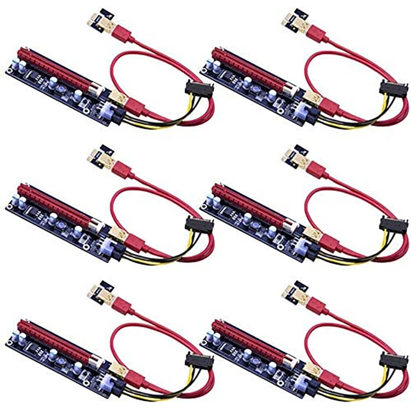 6pcs PCIE Riser 1X to 16X Graphics Extension for GPU Mining Powered Riser Adapter Card, 60cm USB 3.0 Cable VER009S
6pcs PCIE Riser 1X to 16X Graphics Extension for GPU Mining Powered Riser Adapter Card, 60cm USB 3.0 Cable VER009S
