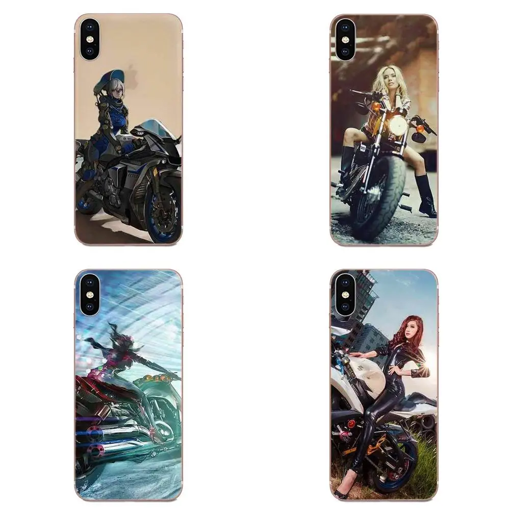 Модный тонкий чехол для девушек с мотоциклом Samsung Galaxy A10 A20 A20E A3 A40 A5 A50 A7 J1 J3 J4 J5 J6 J7