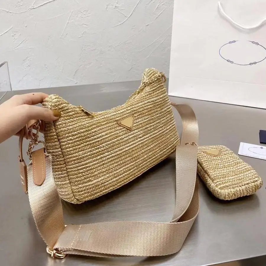 Women Straw Weaving Shoulder Bag Luxury Designer Women's Woven Handbag Crossbody Bags Basket Purse Handbags Size 21-24cm
Women Straw Weaving Shoulder Bag Luxury Designer Women's Woven Handbag Crossbody Bags Basket Purse Handbags Size 21-24cm