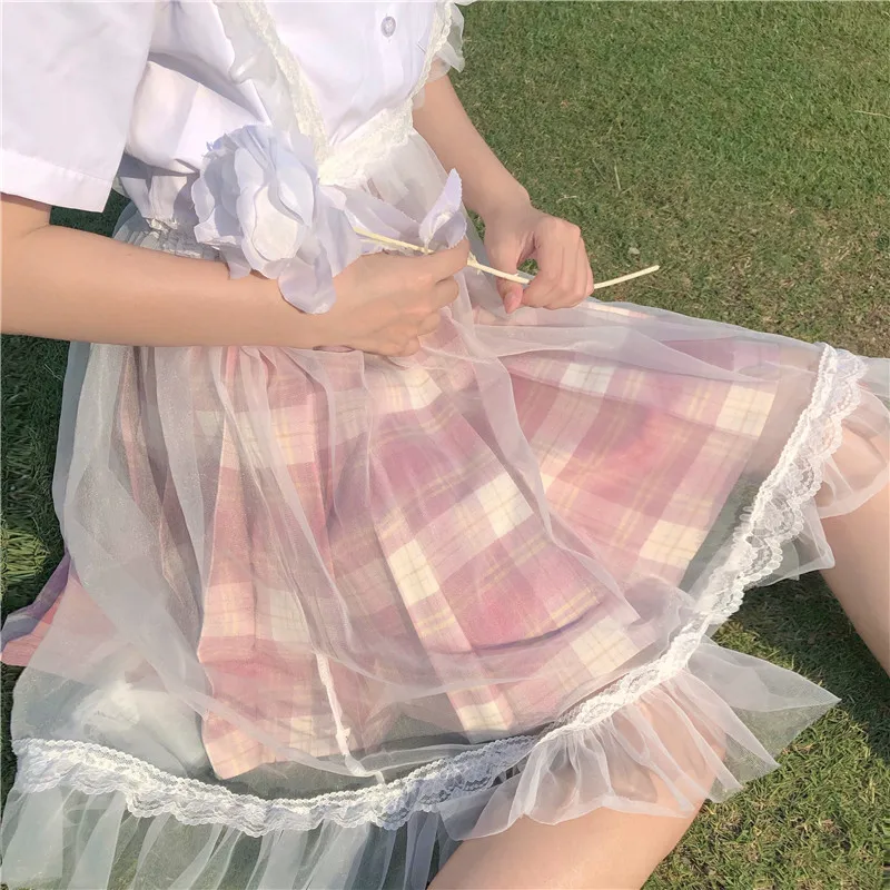 New Summer Lolita Women Sling Skirt Kawaii Japanese Cute Veil Apron Skirts Female Net Yarn Fairy Skirts Mujer
New Summer Lolita Women Sling Skirt Kawaii Japanese Cute Veil Apron Skirts Female Net Yarn Fairy Skirts Mujer