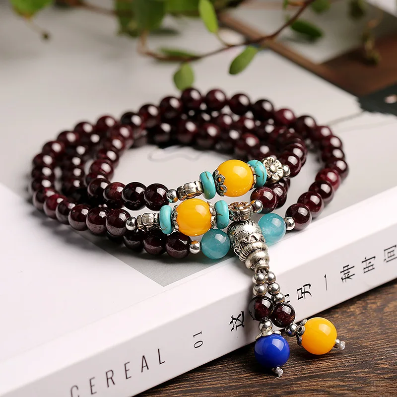 Natural Amethyst Bracelet 6mm Wine Red Female Style Garnet Bracelet Multi-loop Prayer Beads Bracelet Keep Us Safe Anti-fatigue
Natural Amethyst Bracelet 6mm Wine Red Female Style Garnet Bracelet Multi-loop Prayer Beads Bracelet Keep Us Safe Anti-fatigue