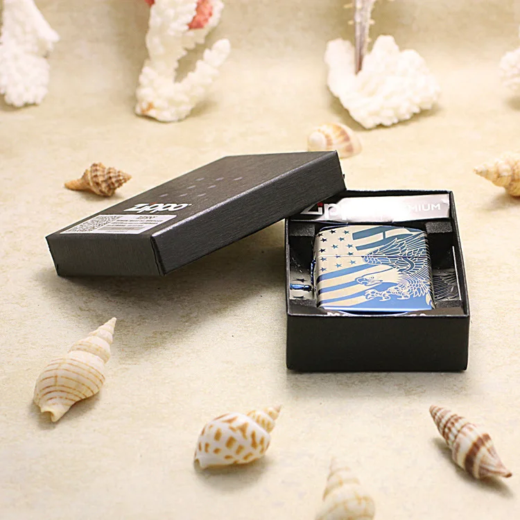 Genuine Zippo oil lighter copper windproof Blue ice US flag cigarette Kerosene lighters Gift With anti-counterfeiting code
Genuine Zippo oil lighter copper windproof Blue ice US flag cigarette Kerosene lighters Gift With anti-counterfeiting code