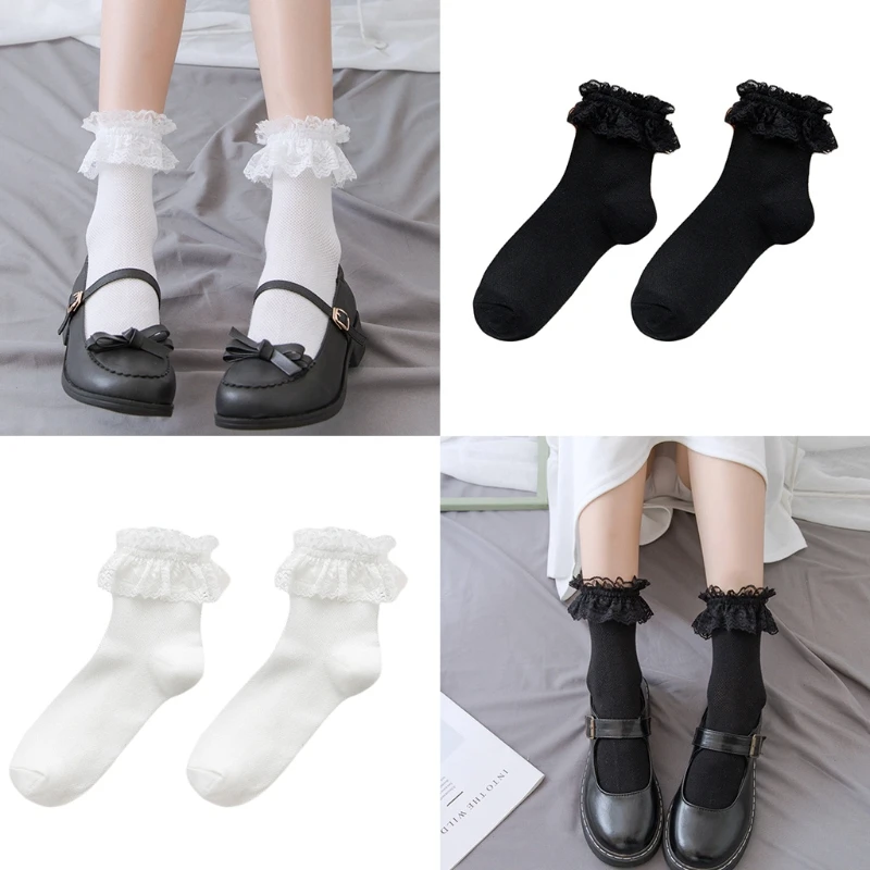 Women Girls Sweet Ruffle Frilly Lace Short Crew Socks Japanese Lolita Kawaii School Solid Color Breathable Mesh Hosiery
Women Girls Sweet Ruffle Frilly Lace Short Crew Socks Japanese Lolita Kawaii School Solid Color Breathable Mesh Hosiery