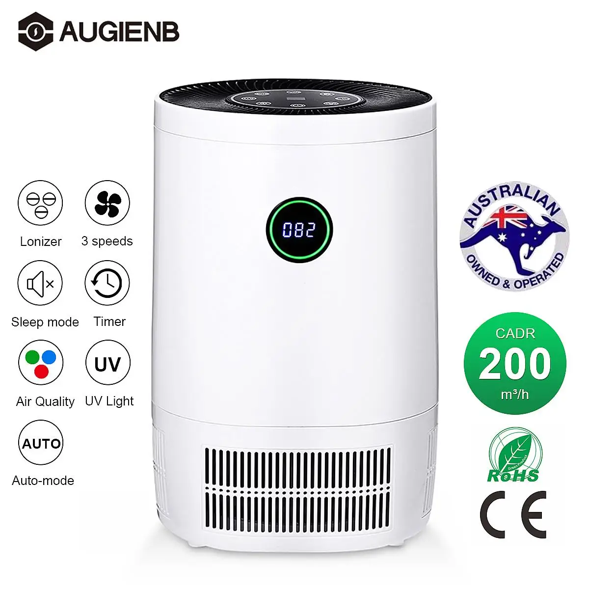 AUGIENB Air Purifier For Home True HEPA Filters Desktop Purifiers Filtration Air Cleaner 200 m3/h CE for Smokers Pollen
AUGIENB Air Purifier For Home True HEPA Filters Desktop Purifiers Filtration Air Cleaner 200 m3/h CE for Smokers Pollen