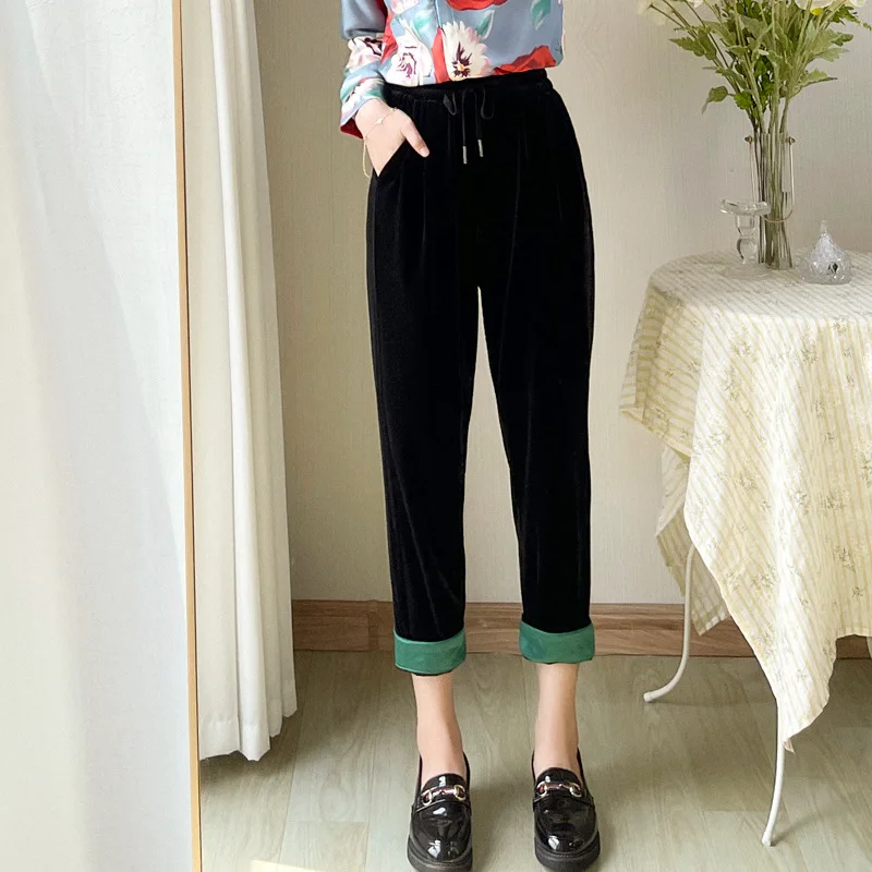 Nine-point High-waisted Harem Pants Women 2021 Autumn New Retro Chinese Style Green Curled Velvet Pants Women
Nine-point High-waisted Harem Pants Women 2021 Autumn New Retro Chinese Style Green Curled Velvet Pants Women