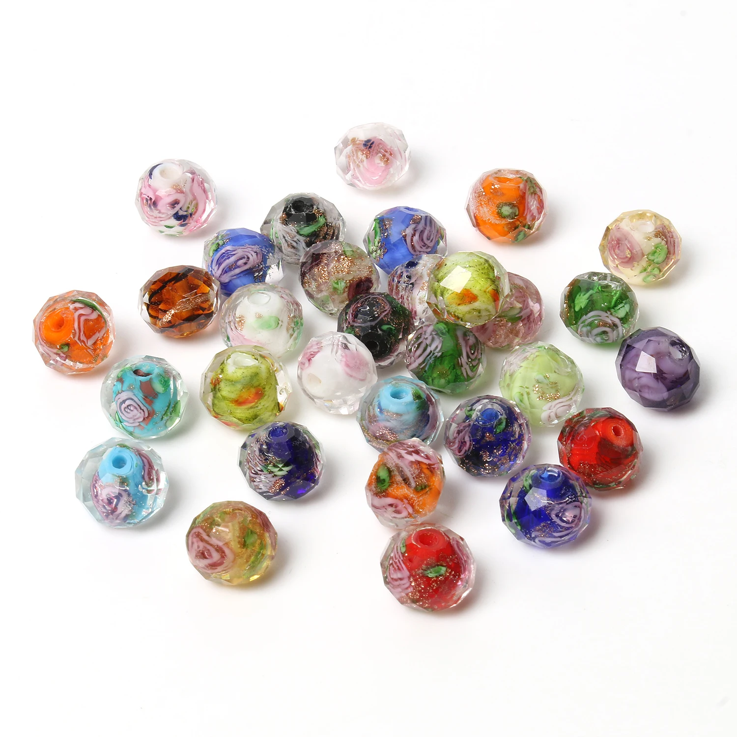 10mm Murano Glass Bead Faceted Rondelle Mixed Color Flower Gold Sand Lampwork Crystal Beads for Jewelry Making DIY Bracelet 15''
10mm Murano Glass Bead Faceted Rondelle Mixed Color Flower Gold Sand Lampwork Crystal Beads for Jewelry Making DIY Bracelet 15''