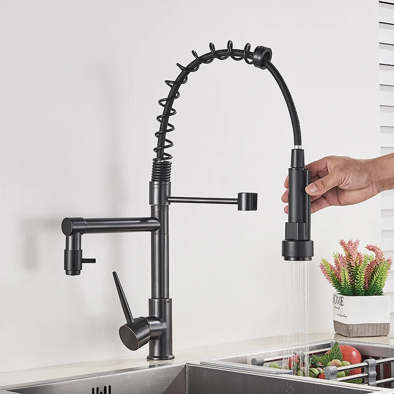 Rozin Black and Rose Golden Spring Pull Down Kitchen Sink Faucet Hot & Cold Water Mixer Crane Tap with Dual Spout Deck Mounted
Rozin Black and Rose Golden Spring Pull Down Kitchen Sink Faucet Hot & Cold Water Mixer Crane Tap with Dual Spout Deck Mounted