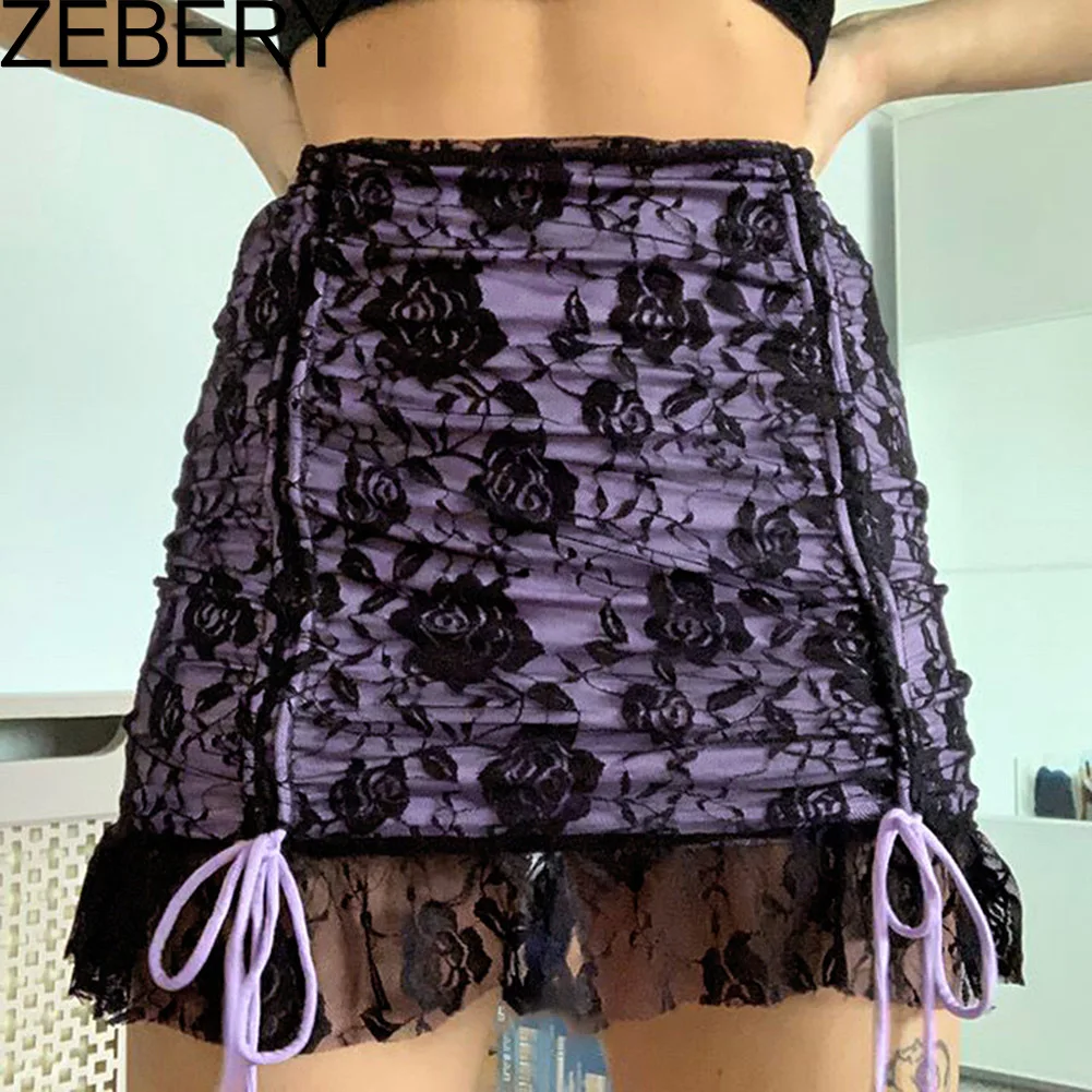 ZEBERY Flower Mesh Goth Y2K Skirts Womens Double Layer Lace Up Egirl Mini Skirt Dark Academia Aesthetic Vintage 90s Streetwear
ZEBERY Flower Mesh Goth Y2K Skirts Womens Double Layer Lace Up Egirl Mini Skirt Dark Academia Aesthetic Vintage 90s Streetwear