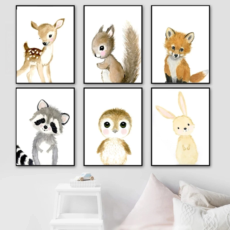 Cartoon Fox Koala Deer Rabbit Squirrel Nordic Posters and Prints Wall Art Print Canvas Painting Nursery Wall Pictures Kids Room
Cartoon Fox Koala Deer Rabbit Squirrel Nordic Posters and Prints Wall Art Print Canvas Painting Nursery Wall Pictures Kids Room