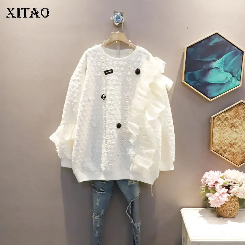 XITAO, плиссированная толстовка, Модный женский лоскутный пуловер с оборками, белый, черный, маленький, свежий пуловер, 2021, осенняя толстовка, ...
XITAO, плиссированная толстовка, Модный женский лоскутный пуловер с оборками, белый, черный, маленький, свежий пуловер, 2021, осенняя толстовка, ...