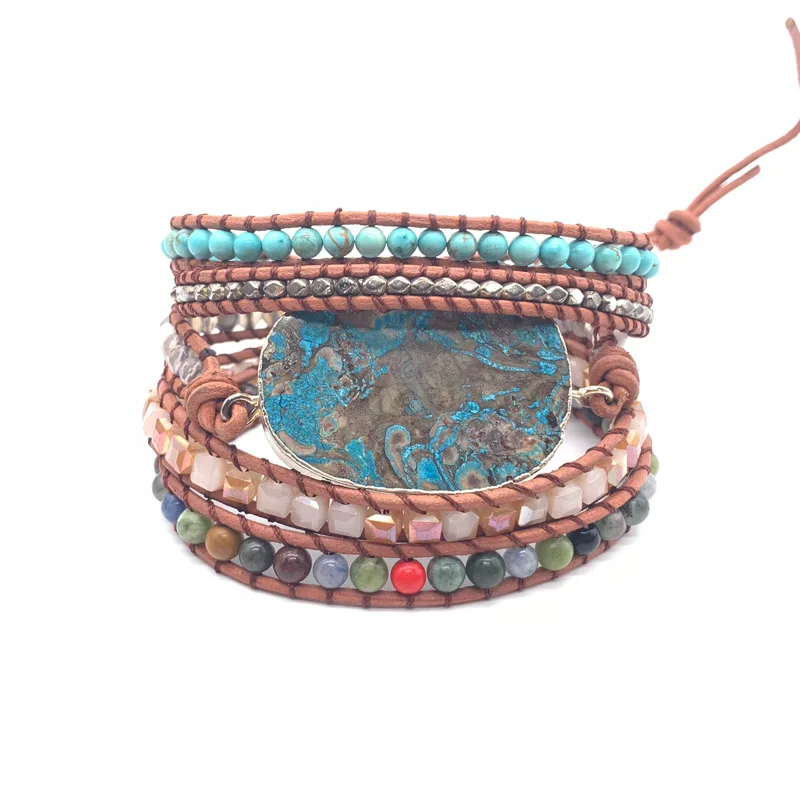 Bohemian Jewelry, Ocean Stone Bracelet, Natural Stone Woven Bracelet, Multilayer Leather Bracelet
Bohemian Jewelry, Ocean Stone Bracelet, Natural Stone Woven Bracelet, Multilayer Leather Bracelet