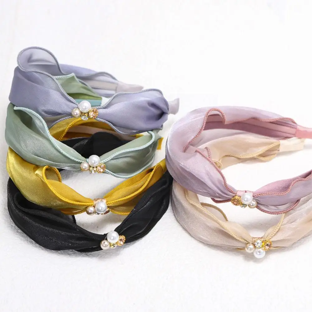 Fashion Women Hairband Satin Bright Silk Cloth Crystal Band Pearls Yarn Pearl Knot Net Princess Retro Side Hairpin V0j8
Fashion Women Hairband Satin Bright Silk Cloth Crystal Band Pearls Yarn Pearl Knot Net Princess Retro Side Hairpin V0j8