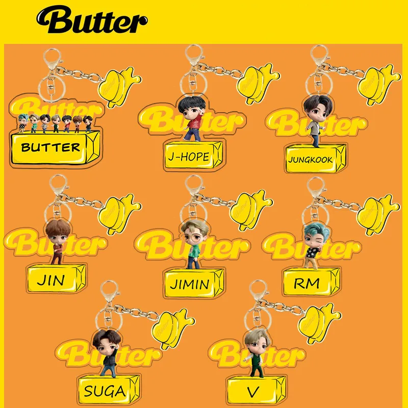 Новинка, альбом с изображением сливочного масла в стиле K-POP Bangtan Boys, брелок JK, подвеска из акриловой смолы, кольцо-брелок, подвеска 
Новинка, альбом с изображением сливочного масла в стиле K-POP Bangtan Boys, брелок JK, подвеска из акриловой смолы, кольцо-брелок, подвеска
