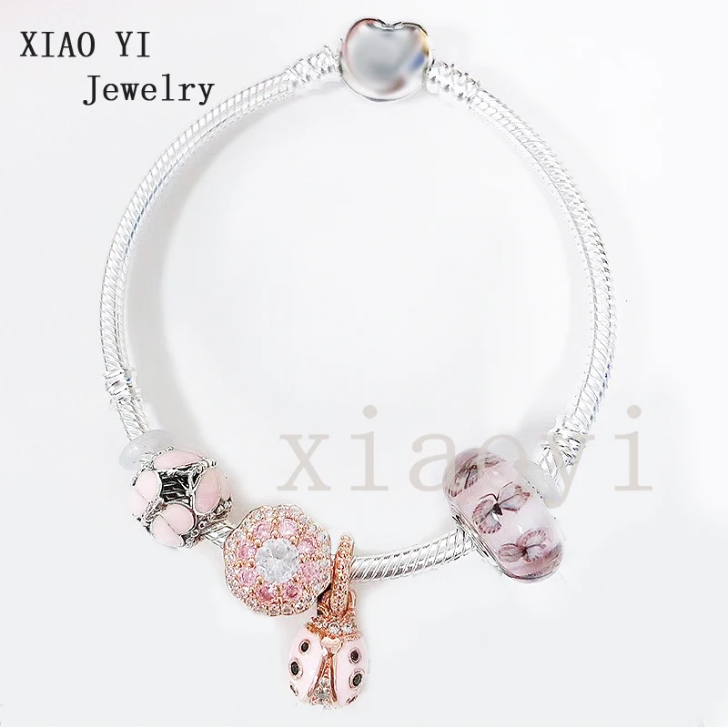 XIAOYI 2020 new 100% s925 Pink Butterfly cartoon insect charm gentle personality high quality Bracelet birthday gift female 
XIAOYI 2020 new 100% s925 Pink Butterfly cartoon insect charm gentle personality high quality Bracelet birthday gift female