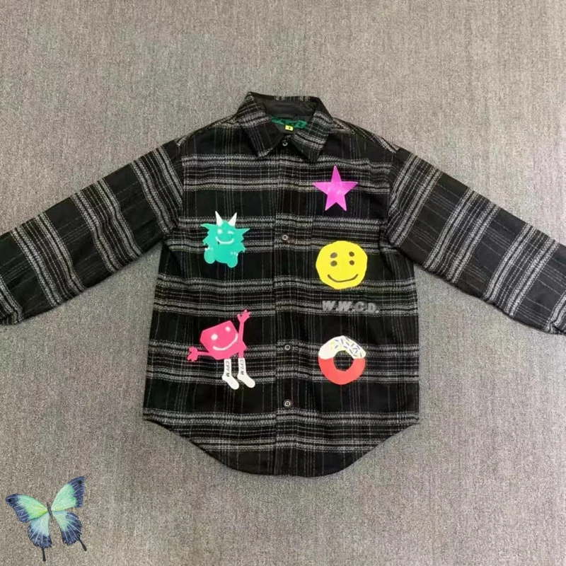 Foam Smiley Face Print Woolen Plaid Shirt Men Women WWCD CPFM.XYZ Kanye Long Sleeve Plaid Shirt
Foam Smiley Face Print Woolen Plaid Shirt Men Women WWCD CPFM.XYZ Kanye Long Sleeve Plaid Shirt