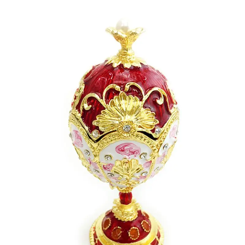 Red Gold Faberge-Egg Hand Painted Jewelry Trinket Box Gift for Easter Home Decor
Red Gold Faberge-Egg Hand Painted Jewelry Trinket Box Gift for Easter Home Decor