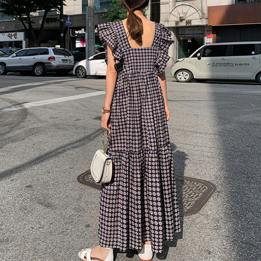 Dress Dot Pattern Round Neck Maxi Length Short Sleeve Ladies Fashion Pullover OL Commuting A Line Over The Knee Retro Ruffle
Dress Dot Pattern Round Neck Maxi Length Short Sleeve Ladies Fashion Pullover OL Commuting A Line Over The Knee Retro Ruffle