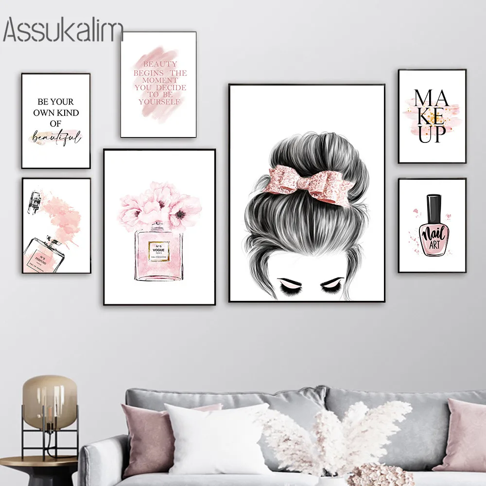 Fashion Posters Pretty Girl Wall Art Painting Perfume Bottle Poster Nail Polish Print Makeup Quotes Pictures Girls Bedroom Decor
Fashion Posters Pretty Girl Wall Art Painting Perfume Bottle Poster Nail Polish Print Makeup Quotes Pictures Girls Bedroom Decor