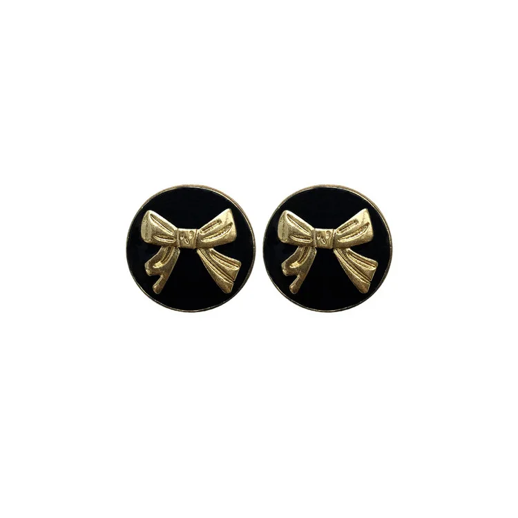 Retro BlackBowKnot Earrings Round Lovely Sweet Ins French Elegant Ladies Temperament Earrings Female Earrings 
Retro BlackBowKnot Earrings Round Lovely Sweet Ins French Elegant Ladies Temperament Earrings Female Earrings