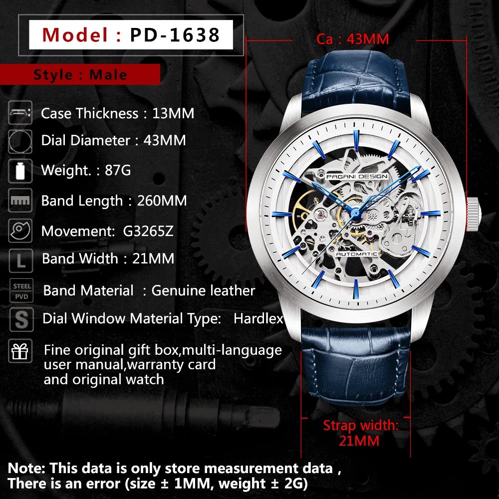 PAGANI DESIGN Mens Automatic Watches Fashion Men Sport Watch Waterproof watch men Luxury Business Mechanical Watch montre homme
PAGANI DESIGN Mens Automatic Watches Fashion Men Sport Watch Waterproof watch men Luxury Business Mechanical Watch montre homme