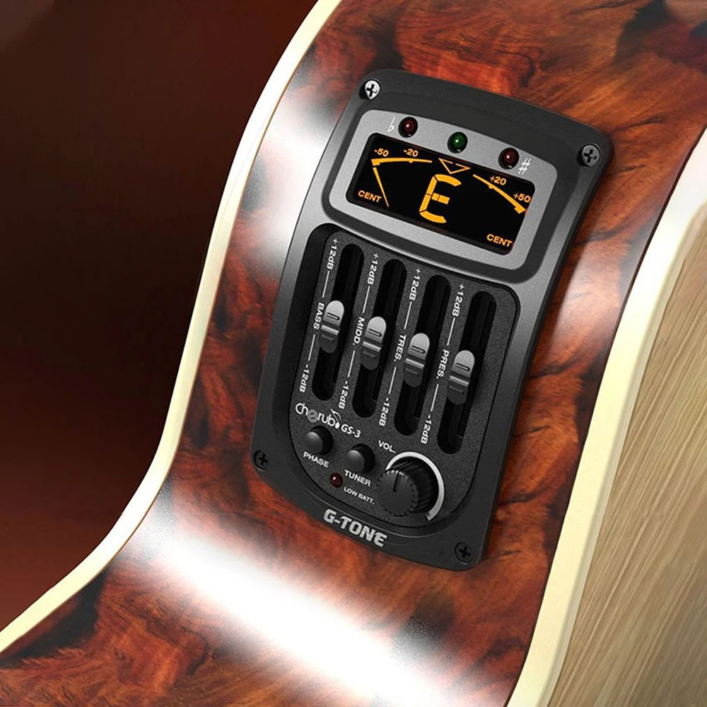 Folk Guitar 4-Band EQ Acoustic Guitar Balanced Pickup Preamp Tuner Phase Reversal LCD Display Guitar Parts Musical Instruments
Folk Guitar 4-Band EQ Acoustic Guitar Balanced Pickup Preamp Tuner Phase Reversal LCD Display Guitar Parts Musical Instruments