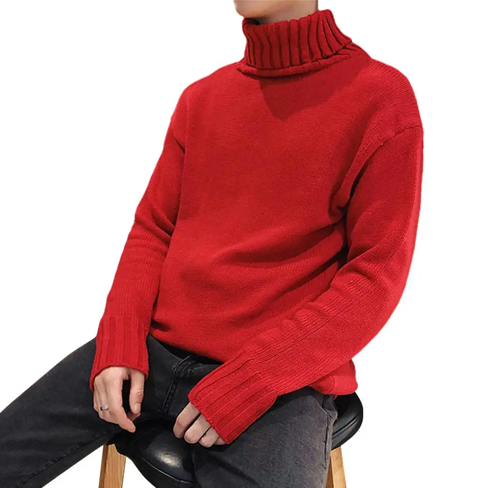 MISSKY Autumn Winter Men Sweater Solid Color Fashion Loose High Collar Casual Knitting Long Sleeve Loose Sweater Male Tops
MISSKY Autumn Winter Men Sweater Solid Color Fashion Loose High Collar Casual Knitting Long Sleeve Loose Sweater Male Tops