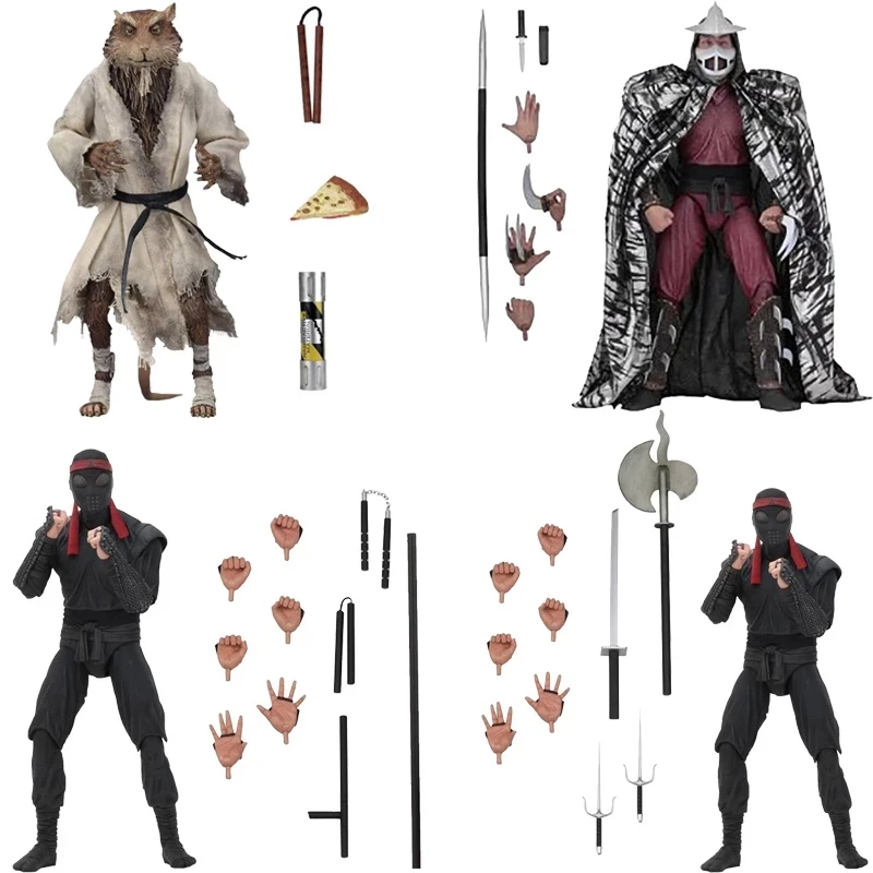 Фигурки черепахи 4 шт./компл. Оригинальные фигурки NECA измельчитель krange Master Rat 1990