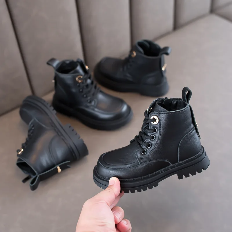 Winter Girls Genuine Leather Martin Boots Black Leather Boots Short Boots Children Boots
Winter Girls Genuine Leather Martin Boots Black Leather Boots Short Boots Children Boots