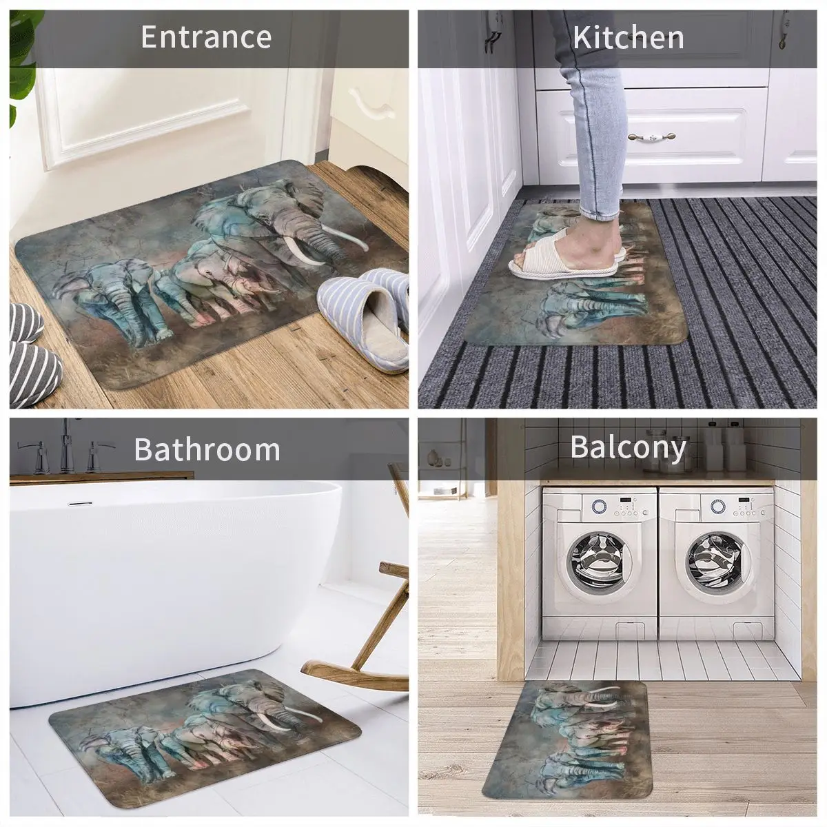 Door Mat Elephant Herd Digita Bath Mat Polyester Rug Carpet Footpad Antislip Removal Entrance Living Room Home Bathroom Bedroom
Door Mat Elephant Herd Digita Bath Mat Polyester Rug Carpet Footpad Antislip Removal Entrance Living Room Home Bathroom Bedroom