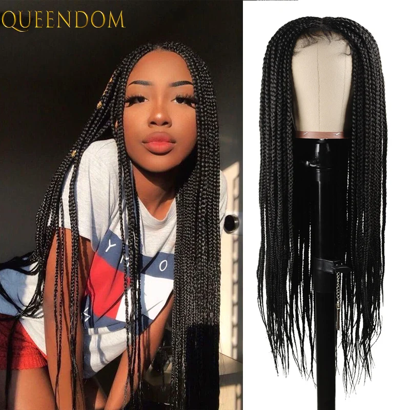 Box Braided 4x4 Lace Front Women's Wigs Ombre Synthetic Box Braids Lace Wig Female 30"long Box Braided Wig with Baby Hair Peruca
Box Braided 4x4 Lace Front Women's Wigs Ombre Synthetic Box Braids Lace Wig Female 30"long Box Braided Wig with Baby Hair Peruca