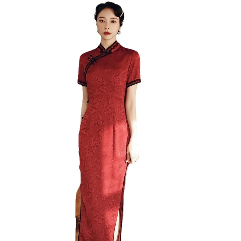 The New 2021 Flowers Grosgrain Restoring Ancient Ways Improved Qipao Dress Long Cultivate One's Morality Show Thin Toast Dress
The New 2021 Flowers Grosgrain Restoring Ancient Ways Improved Qipao Dress Long Cultivate One's Morality Show Thin Toast Dress