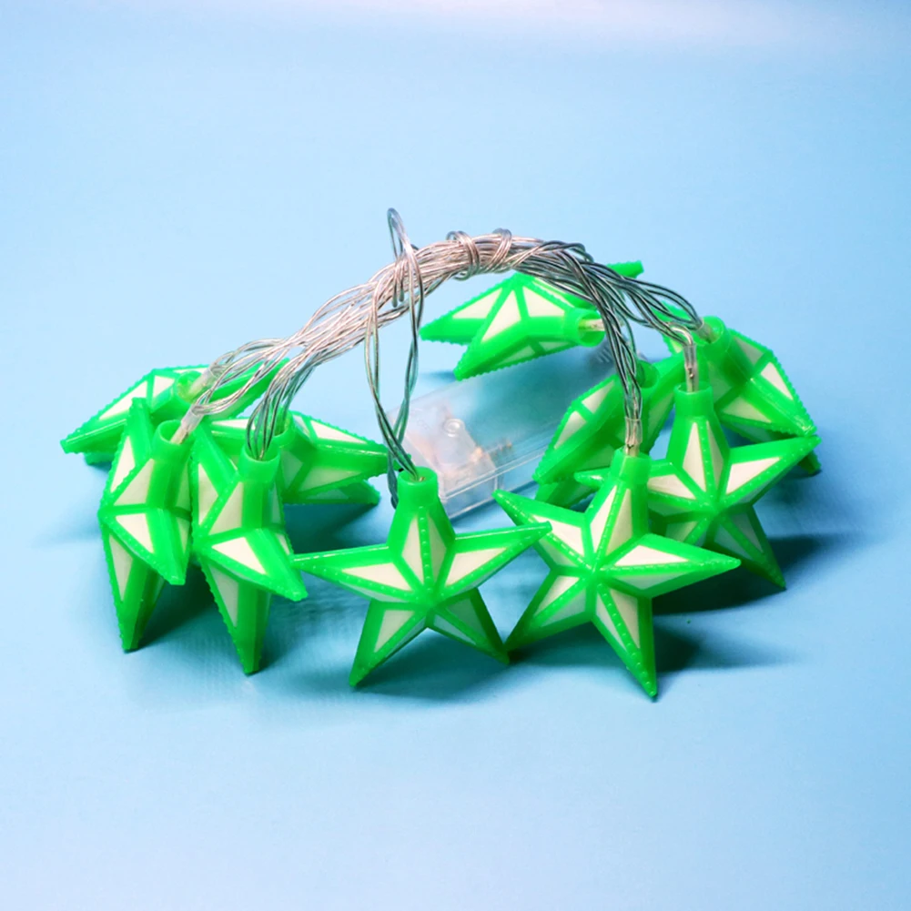 Romantic Holiday Lights Outdoor Lighting 10 LED Plastic Star String Eid Mubarak Five Pointed Star Lantern Lamp Decoration
Romantic Holiday Lights Outdoor Lighting 10 LED Plastic Star String Eid Mubarak Five Pointed Star Lantern Lamp Decoration