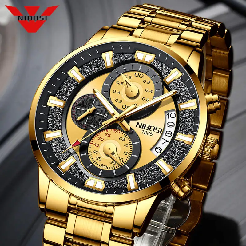 Mens Watches Top Luxury Brand NIBOSI Business Watch Men Chronograph Full Steel Waterproof Analog Quartz Wristwatch Male Clock
Mens Watches Top Luxury Brand NIBOSI Business Watch Men Chronograph Full Steel Waterproof Analog Quartz Wristwatch Male Clock
