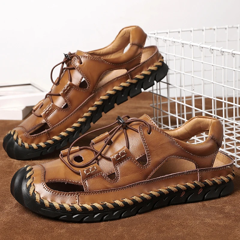 summer 2020 New Arrivals mens sandals genuine leather shoes beach large sizes 48 sandalhas holes breathable sandalia masculina
summer 2020 New Arrivals mens sandals genuine leather shoes beach large sizes 48 sandalhas holes breathable sandalia masculina