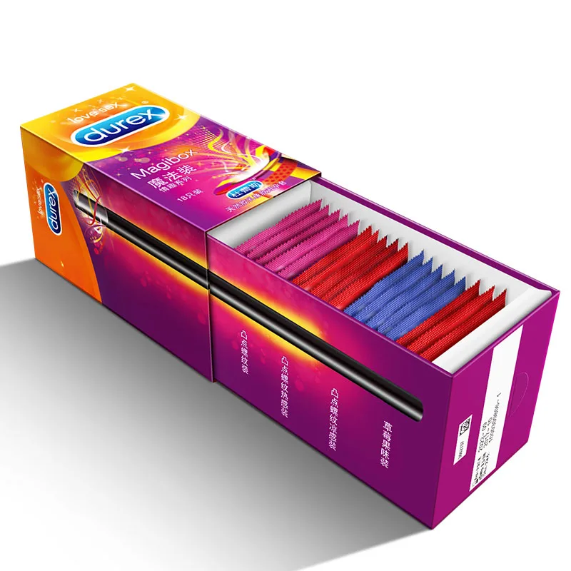 Презервативы Durex 18 шт./упак. большой размер 56 мм Смешанные ультратонкие ребристые