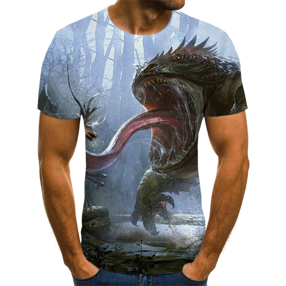 Fashion Horror Dragon Lizard 3D Print Korean Youth Men's / Women's Summer O-Neck Short Sleeve Large T-Shirt Cool Top T-Shirt 
Fashion Horror Dragon Lizard 3D Print Korean Youth Men's / Women's Summer O-Neck Short Sleeve Large T-Shirt Cool Top T-Shirt