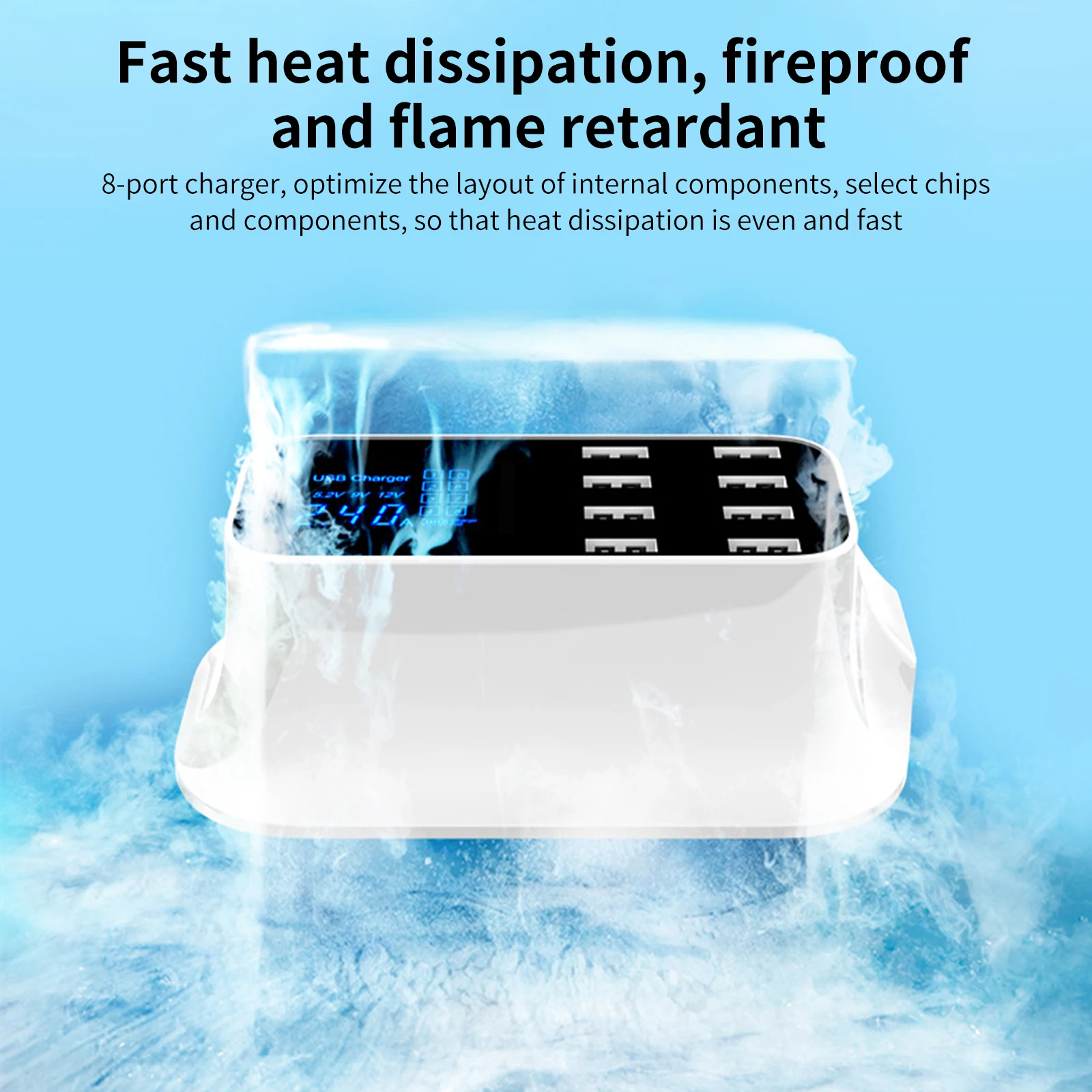 Fast Charger 8 Ports 2.4A Digital Display Charging Station Portable Travel Charger 40W USB Phone Charger QC3.0 USB C Type C
Fast Charger 8 Ports 2.4A Digital Display Charging Station Portable Travel Charger 40W USB Phone Charger QC3.0 USB C Type C