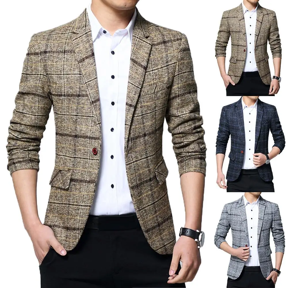2021 Men Plaid Lapel Blazer Brand Clothing Jacket Men's Plaid Suit Jacket Men Blazer Fashion Slim Male Casual Blazers Men
2021 Men Plaid Lapel Blazer Brand Clothing Jacket Men's Plaid Suit Jacket Men Blazer Fashion Slim Male Casual Blazers Men