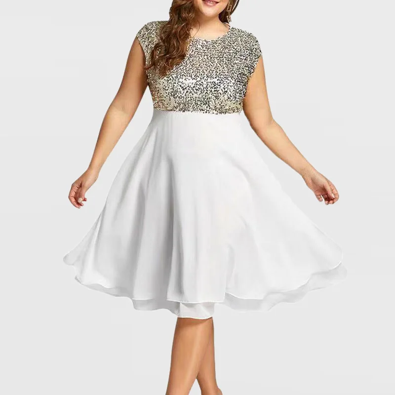 Plus Size Women Cothing Summer Sexy Fashion Chiffon Sequin Shiny Party Princess Dress Casual Loose Sleeveless Lady Beach Dresses
Plus Size Women Cothing Summer Sexy Fashion Chiffon Sequin Shiny Party Princess Dress Casual Loose Sleeveless Lady Beach Dresses