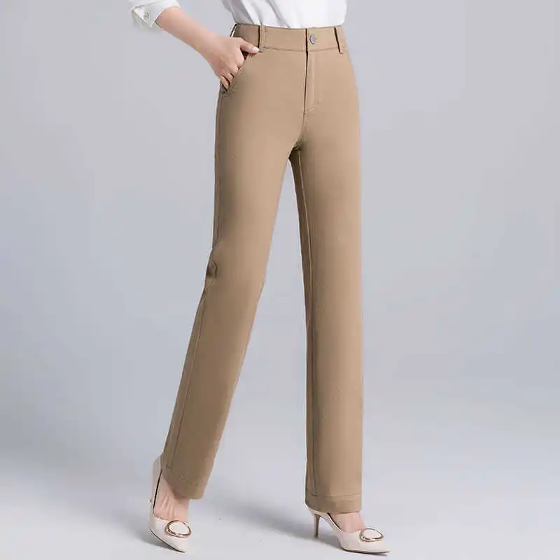 LANMREM Autumn New Women's Cotton Straight Pants High Waist Elastic Straight Slim Office Ladies Trousers With Pockets 2D6038
LANMREM Autumn New Women's Cotton Straight Pants High Waist Elastic Straight Slim Office Ladies Trousers With Pockets 2D6038