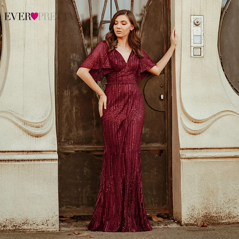Sequin Evening Dresses For Women Ever Pretty Elegant Mermaid Deep V-Neck Ruffle Sleeve Sparkle Long Party Dresses Gala Jurken
Sequin Evening Dresses For Women Ever Pretty Elegant Mermaid Deep V-Neck Ruffle Sleeve Sparkle Long Party Dresses Gala Jurken
