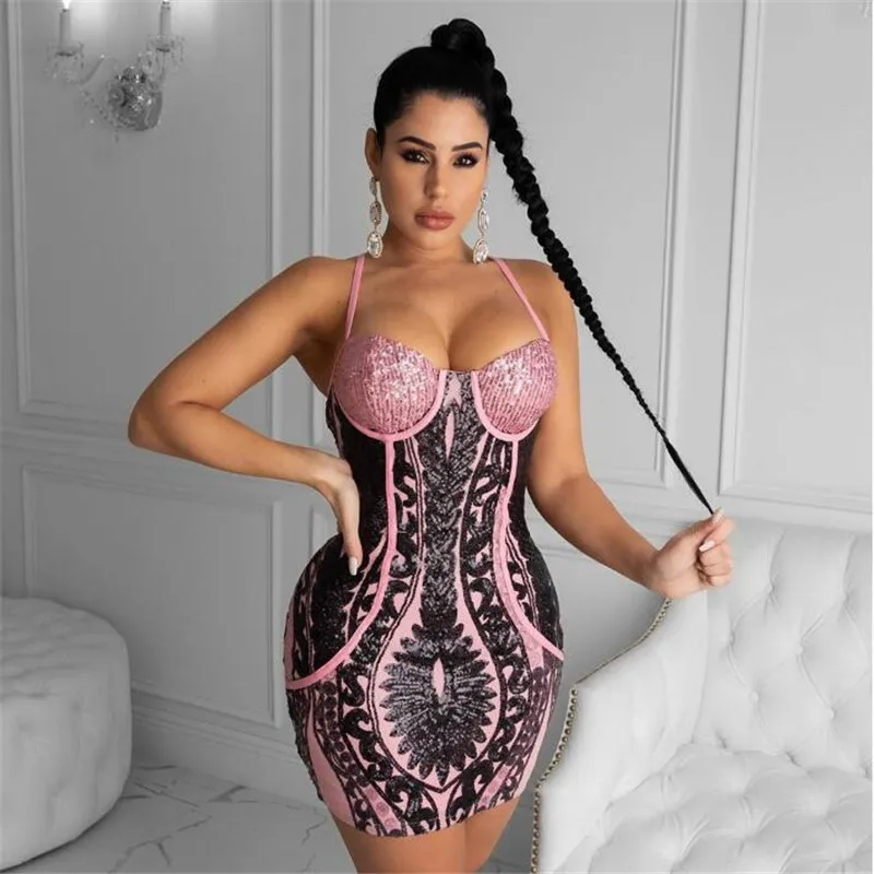 Fashion Backless Deep V Sequin Mini Dress Summer Evening Party Pencil Dresses Sexy Party Club Bodycon Skinny Dresses Vestidos 
Fashion Backless Deep V Sequin Mini Dress Summer Evening Party Pencil Dresses Sexy Party Club Bodycon Skinny Dresses Vestidos