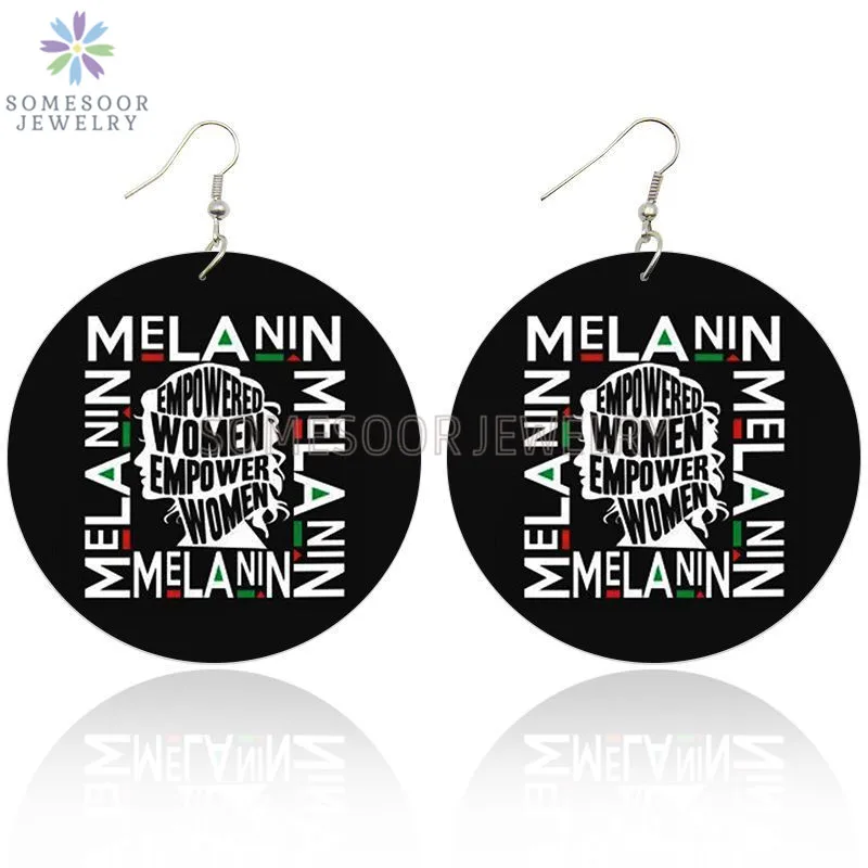 SOMESOOR Empower Black Woman Wooden Drop Earrings Melanin Sayings Both Sides Printed Inspire Wood Loops Jewelry For Women Gifts
SOMESOOR Empower Black Woman Wooden Drop Earrings Melanin Sayings Both Sides Printed Inspire Wood Loops Jewelry For Women Gifts