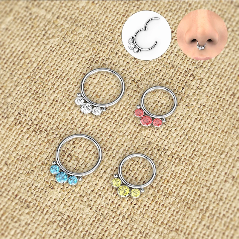 Hera 1PS NEW 316L SS Three Zircon high quality stone Hight Segment Rings Open Small Septum Piercing Nose Earrings Jewelry
Hera 1PS NEW 316L SS Three Zircon high quality stone Hight Segment Rings Open Small Septum Piercing Nose Earrings Jewelry