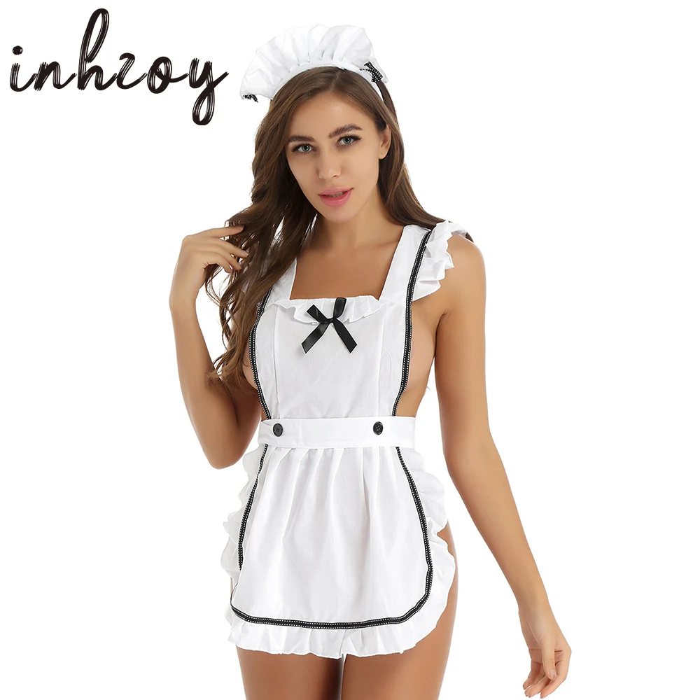 Womens Erotic Maid Cosplay Lingerie Costume Hot Sexy Apron Cooking Fancy Dress Hair Hoop G-string Thong 3Pcs Set Outfit Babydoll
Womens Erotic Maid Cosplay Lingerie Costume Hot Sexy Apron Cooking Fancy Dress Hair Hoop G-string Thong 3Pcs Set Outfit Babydoll