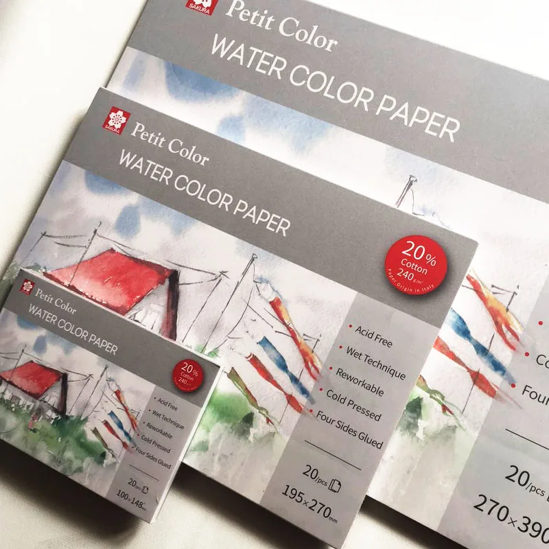 Japan Original Sakura Watercolor Sketchbook Water Color Book 240g four-sided sealant 32K16K 8K de papel Art supplies
Japan Original Sakura Watercolor Sketchbook Water Color Book 240g four-sided sealant 32K16K 8K de papel Art supplies