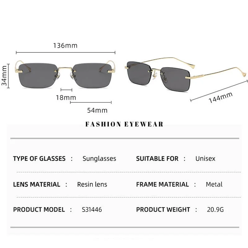 Fashion Mirror Rimless Sunglasses Women Retro Small Rectangle Sun Glasses Brand Designer Colorful Eyewear Female Oculos De Sol
Fashion Mirror Rimless Sunglasses Women Retro Small Rectangle Sun Glasses Brand Designer Colorful Eyewear Female Oculos De Sol